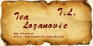 Tea Lozanović vizit kartica
